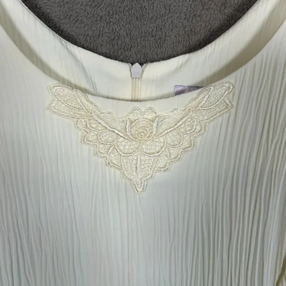 Vintage Lavende Womens Midi Dress & Jacket Size 14 Cottagecore Modest Crinkle - Picture 3 of 9